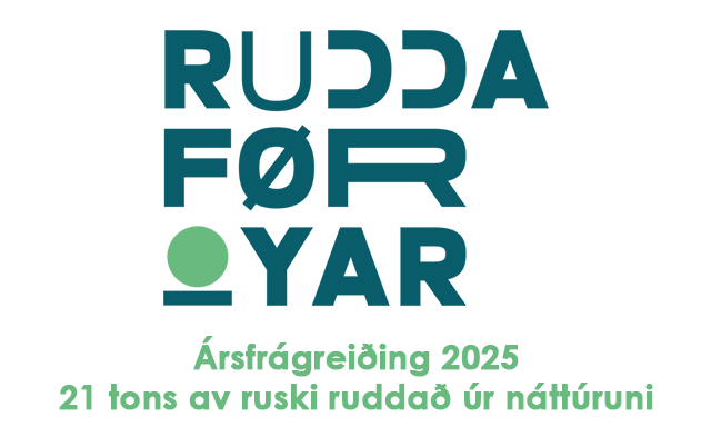 Ársfrágreiðing 2025: 21 tons av ruski ruddað úr náttúruni